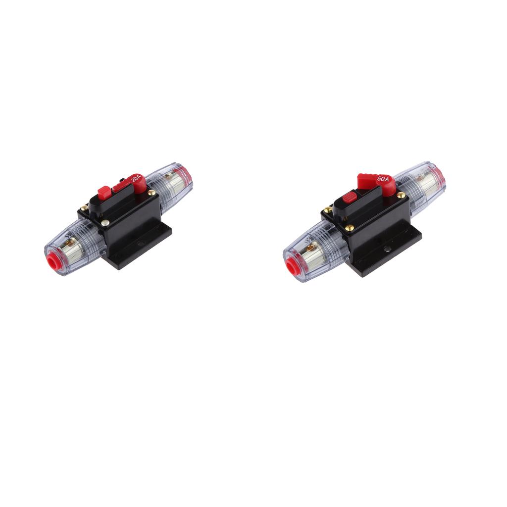 20A Circuit Breaker 12-24V DC Manual Reset Auto Car Audio Inline Fuse Holder