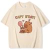 Funny Capybara Printed T Shirt Men Women Vintage Summer Short Sleeve T-shirt 90s Gothic Tshirt Casual EU Size Tees Tops Clothes