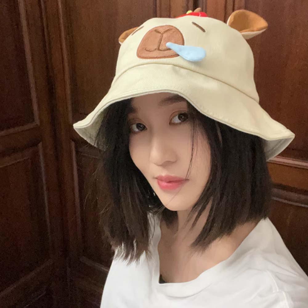 

Breathable Capybara Fisherman Hat Thin Cartoon Sunshade Hat Cute Sunscreen Basin Cap Sport верблюд