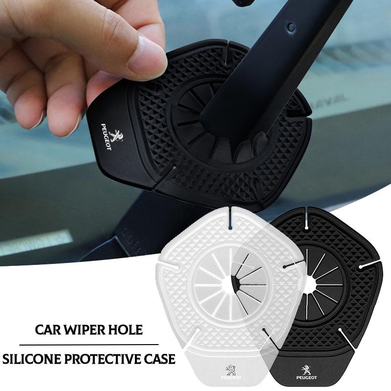 2Pcs Car Windshield Wiper Protective Cover Dust Wiper Emblem Car Styling For Peugeot 308 408 508 RCZ 208 3008 2008 206 207 108 406 407 408 206 207 208