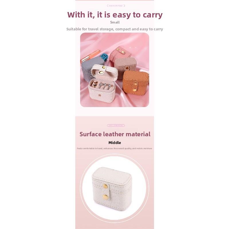 Jewelry box - portable travel minimalist mini jewelry organizer for earrings, studs, and rings