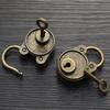 Vintage Padlock with Antique Bronze Plating, Old Style Lock for Notebooks and Luggage, Bronze Color Hardware Lock
