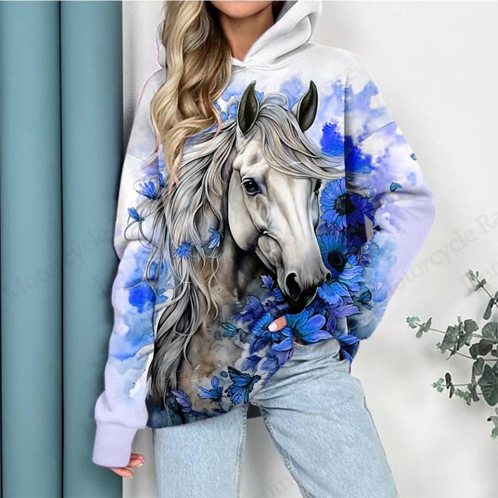 

Horse Pattern 3d Print Hoodie Women Fashion Large Hoodie Sweatshirt Women Sweat Animal Coat Female Clothes Winter Fall Tracksuit XL