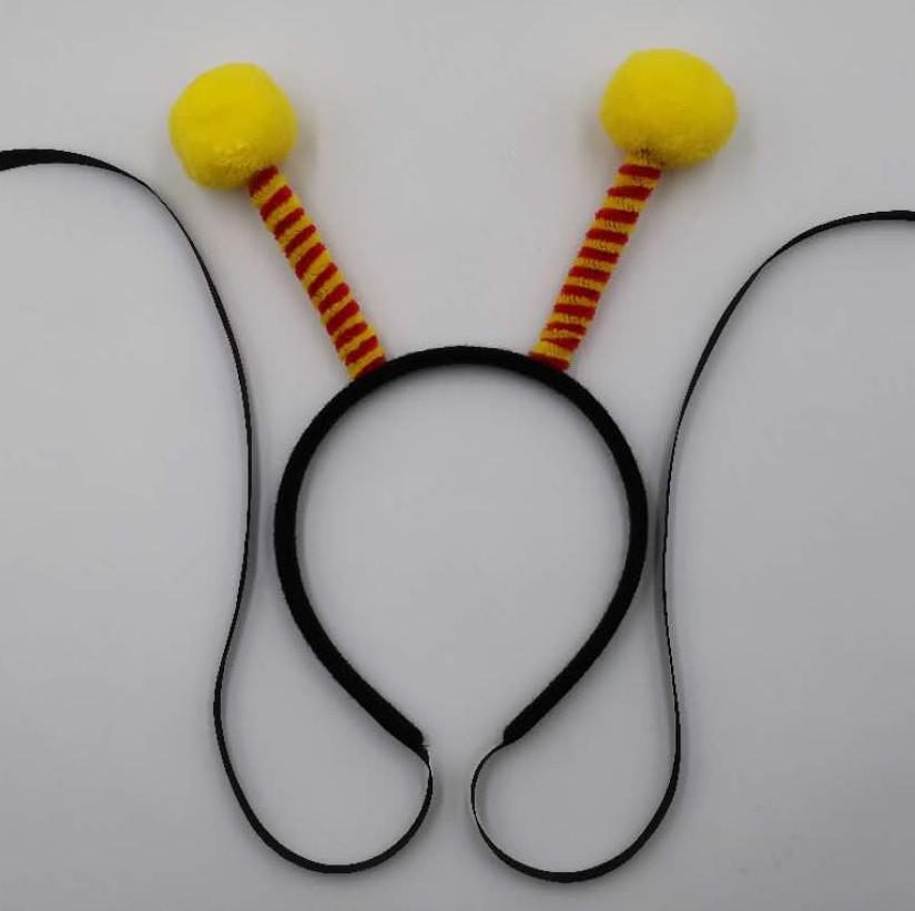 Bee Headband with Fluffy Ball Antennae for Kids & Adults
