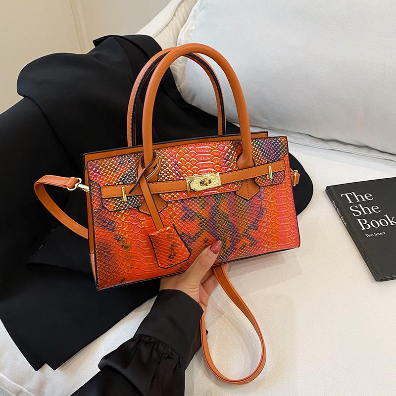 Geantă nouă premium cu model de șarpe, platinată, portabilă, de umăr, tip messenger, geantă de damă