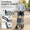 Shopping Trolley, 46 Litre Bag, Foldable Shopping Cart with Cooler Bag, Adjustable Handle, Aluminum Frame, Grey