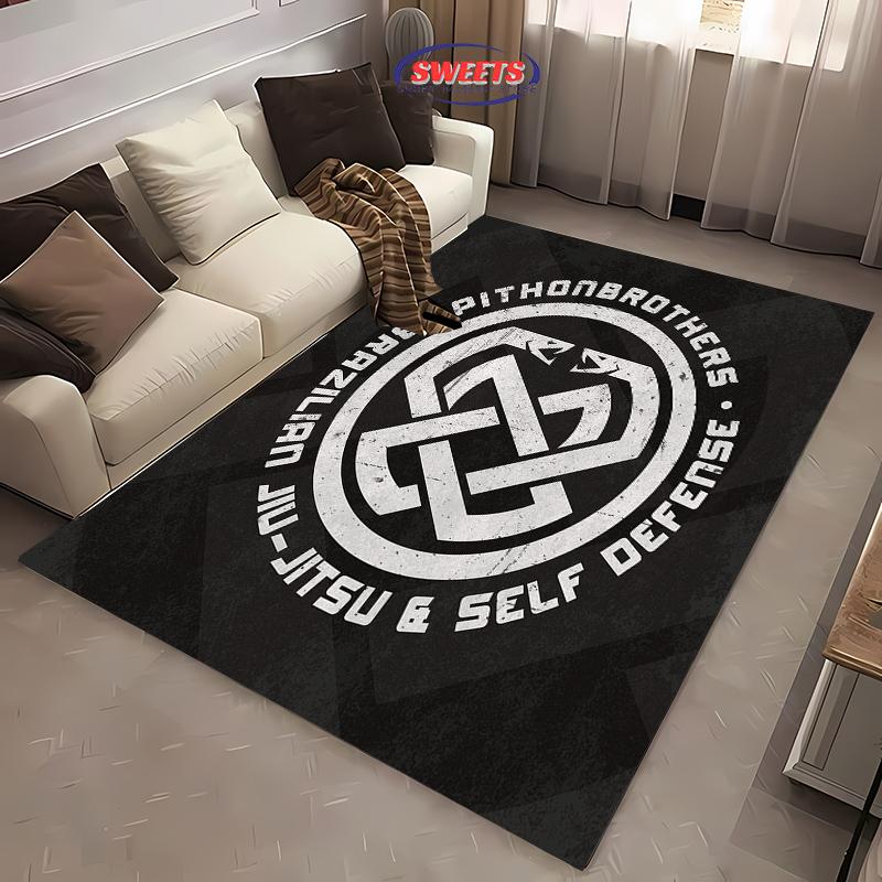 Jiu-Jitsu Warrior Japanese Bjj Gi & Black Belt Mma Rug,Carpet for Living Room Bedroom Sofa Doormat Decor Non-slip Floor Mat Gift