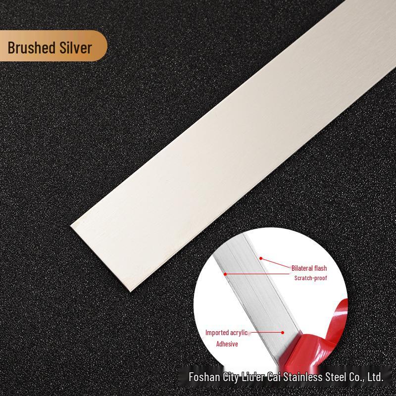 Modern Self-Adhesive Stainless Steel Decorative Strip for TV Backgrounds, Ceilings, and Skirting
