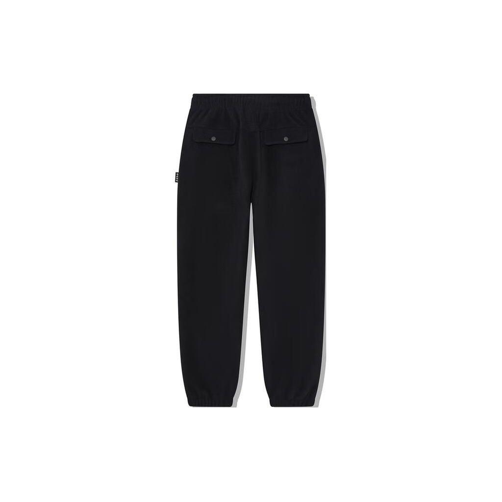 Li Ning Embroidered Pattern Tapered Knit Sports Pants Men Bottoms Black AKYT621-4