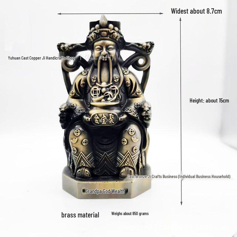 Antique Bronze Buddha and Guanyin Statue Collection - God of Wealth and Maitreya Buddha Ornaments