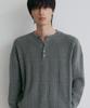 NODU Soft Henley Neck Round Long Sleeve Knit [Gray]