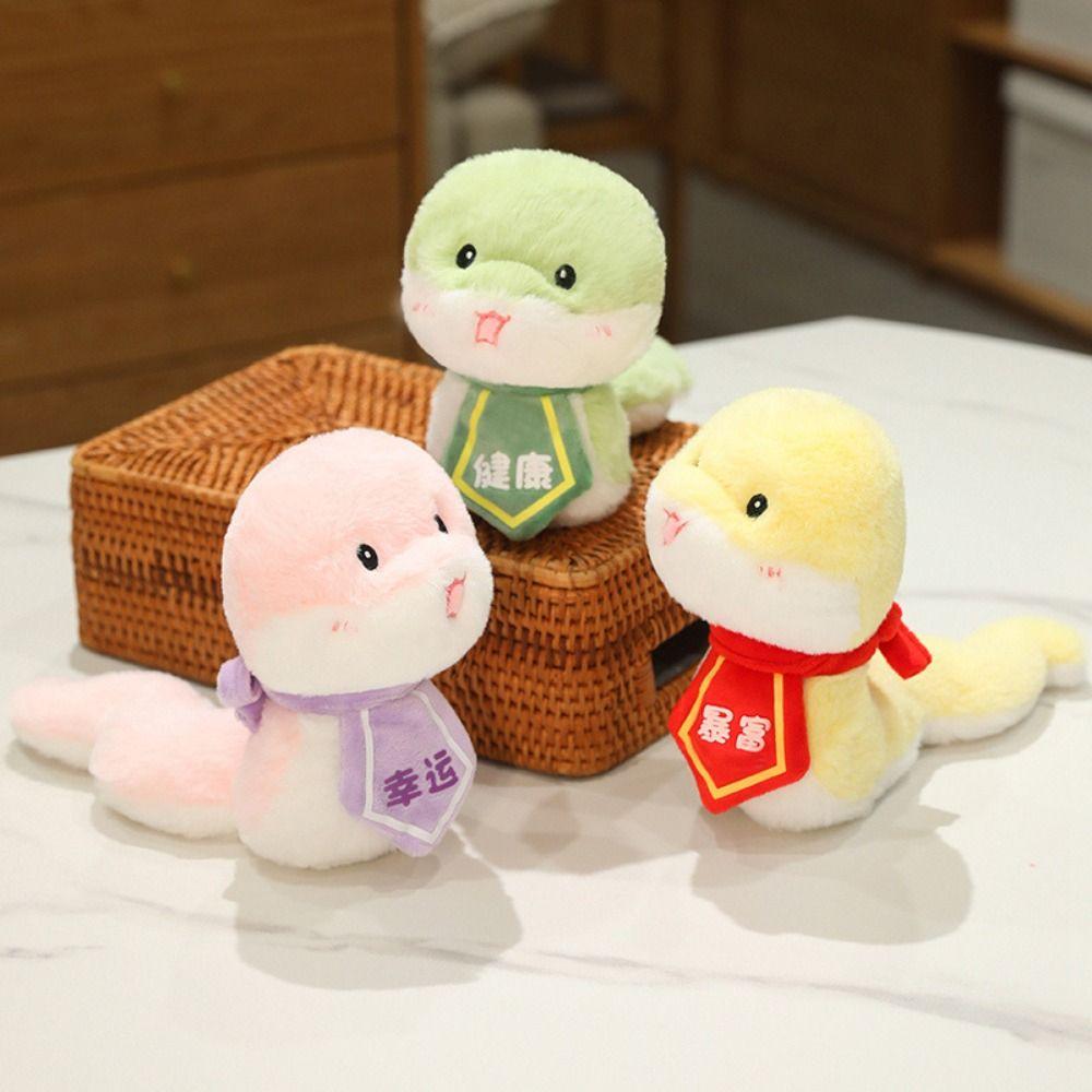 Fluffy Snake Plush Dolls 24CM Snake New Year Mascot Fashion Snake Stuffed Toy  Children Gift