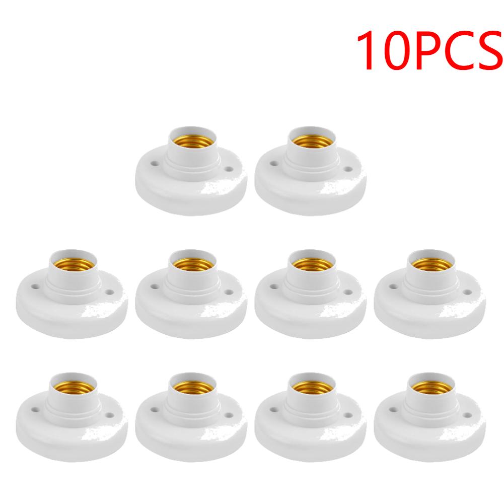 1-10PCS E27 Screw Cap Socket Ceiling Light Lamp Bulb Fixing Base Stand White Gold Light Bulb Holder Lamp Socket For Home 6A