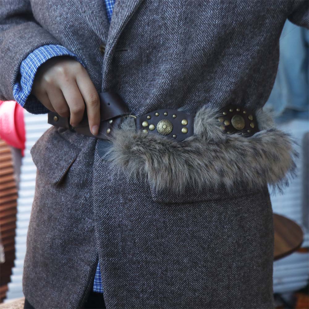 PU Leder Felliger Taillengürtel Spicy Girl Style Plüschgürtel Schlichter Y2K Taillengürtel Kleiderdekoration