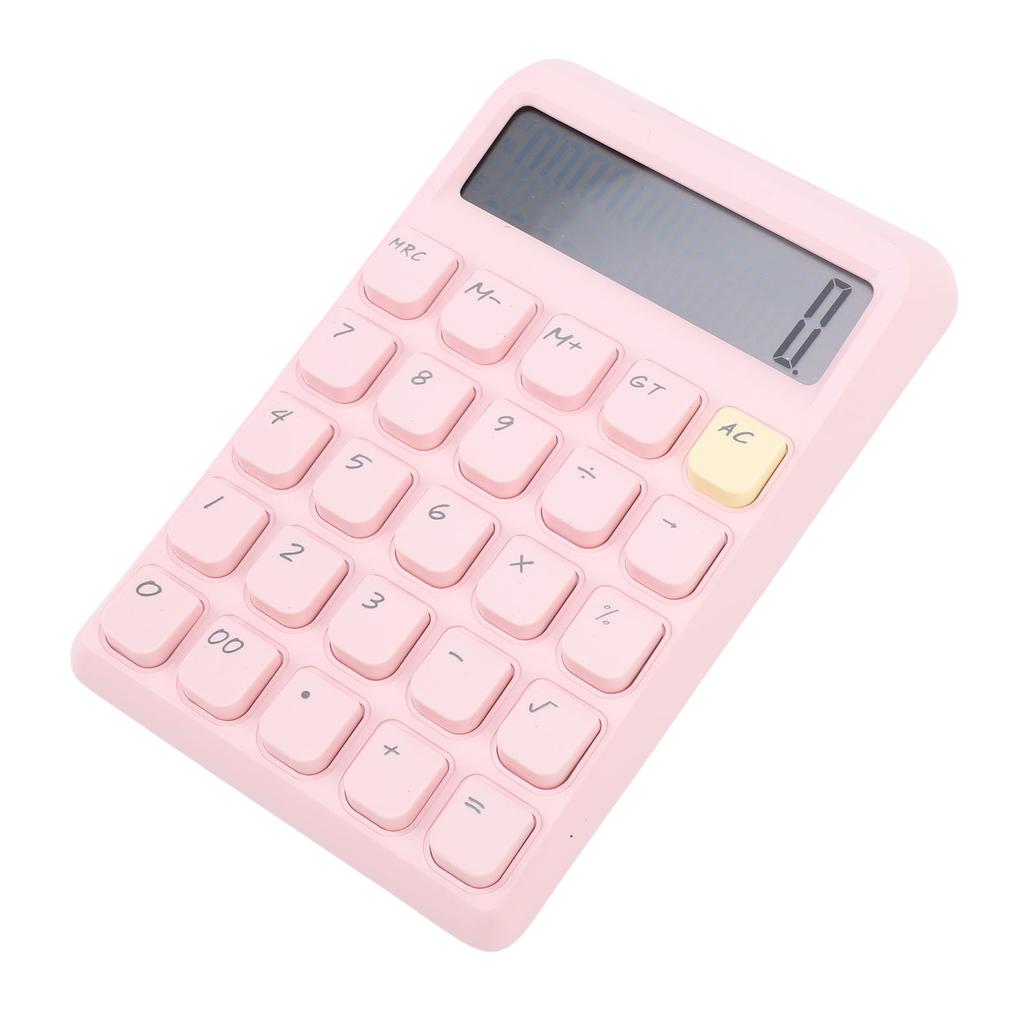 Solar Calculator 12 Digits Large Display Responsive Mechanical Buttons Cute Basic Standard Calculator for   Study