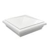 Capac Push-Fit din PVC pentru Stâlp de Gard cu Formă Ridicată, 2 Capace Albe cu Detaliu de Bază Etajat pentru Stâlpi Pătrați pentru Garduri și Balustrade Exterioare