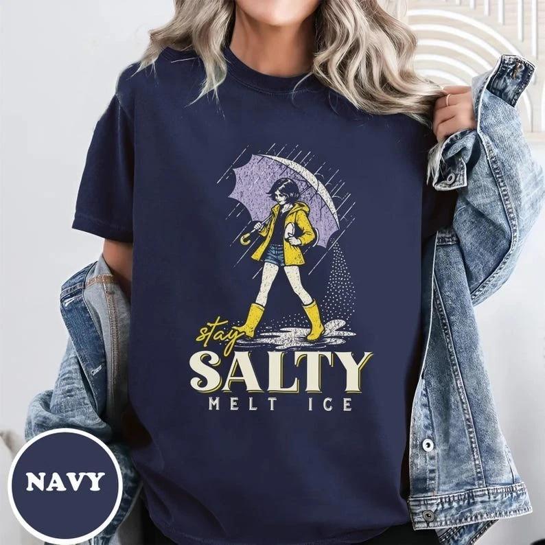 No Ice Shirt, Stay Salty Melt ICE, Pro Immigration Unisex T-shirt S-5XL Q8236 2XL