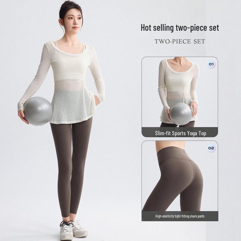 DRUR Women s Lightweight Sports & Yoga Long Sleeve Top & Sets M