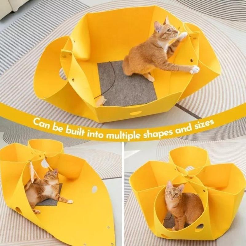 1pc Cat Supplies Cat Tunnel Toy Maze Tunnel Playmat for All Seasons Scratch Resistant Felt Hide and Seek Passage Cat Toys