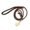 Training Walking With Copper Hook Leather Braided Dog Leash Long Brown Dog Traction Rope Soft Durable Medium Large Pet 3