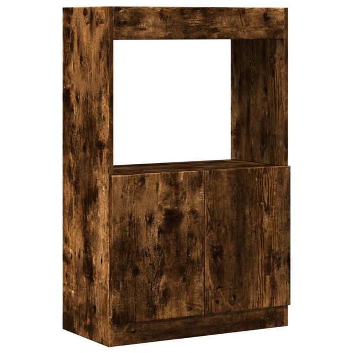 VidaXL Buffet haut chêne fumé 63x33x100 cm bois d'ingénierie, armoire à livres, armoire à livres moderne, étagère à livres 855101