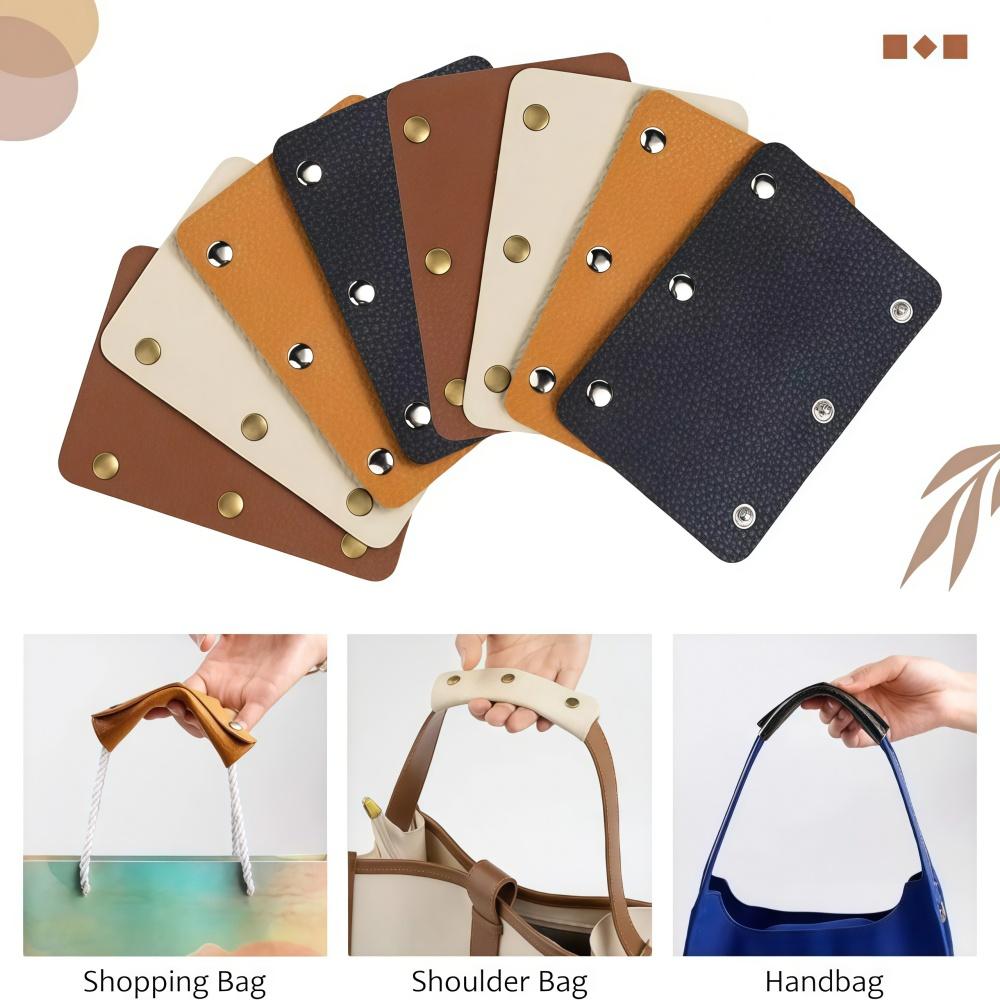 2PCS DIY Pu Bags Handle with Rivets Anti-stroke Durable Handle for Handbag Shoulder Bag Straps Pad Grip Decompression Strap