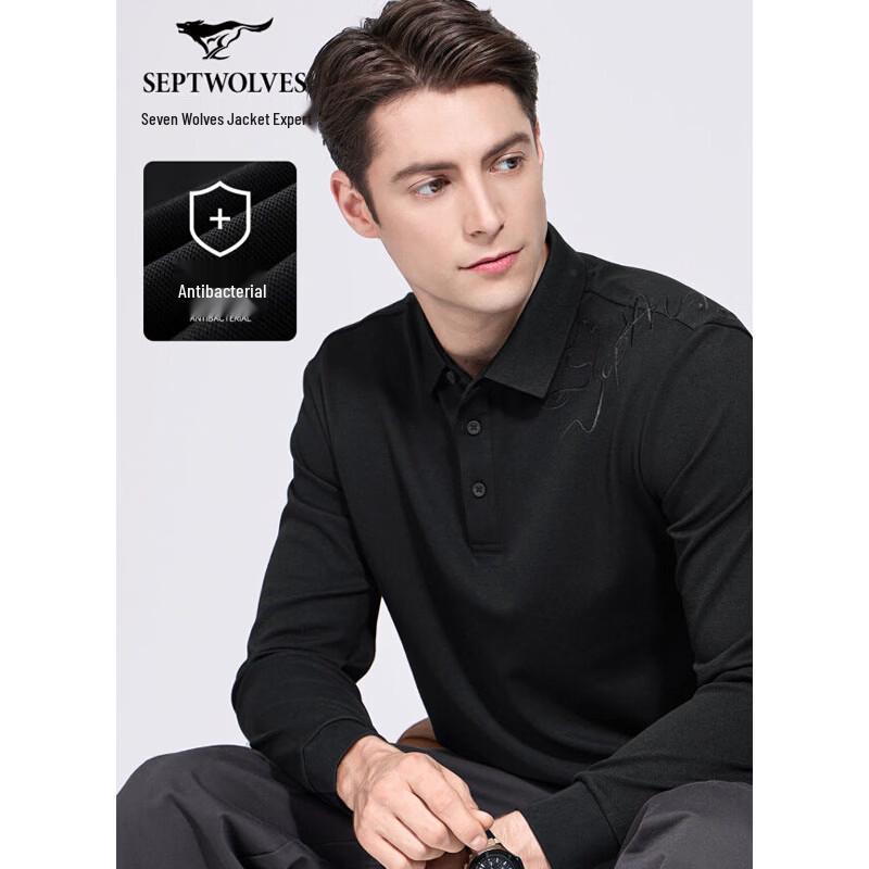 Septwolves Men s Thermal Long Sleeve Polo Shirt XXXL