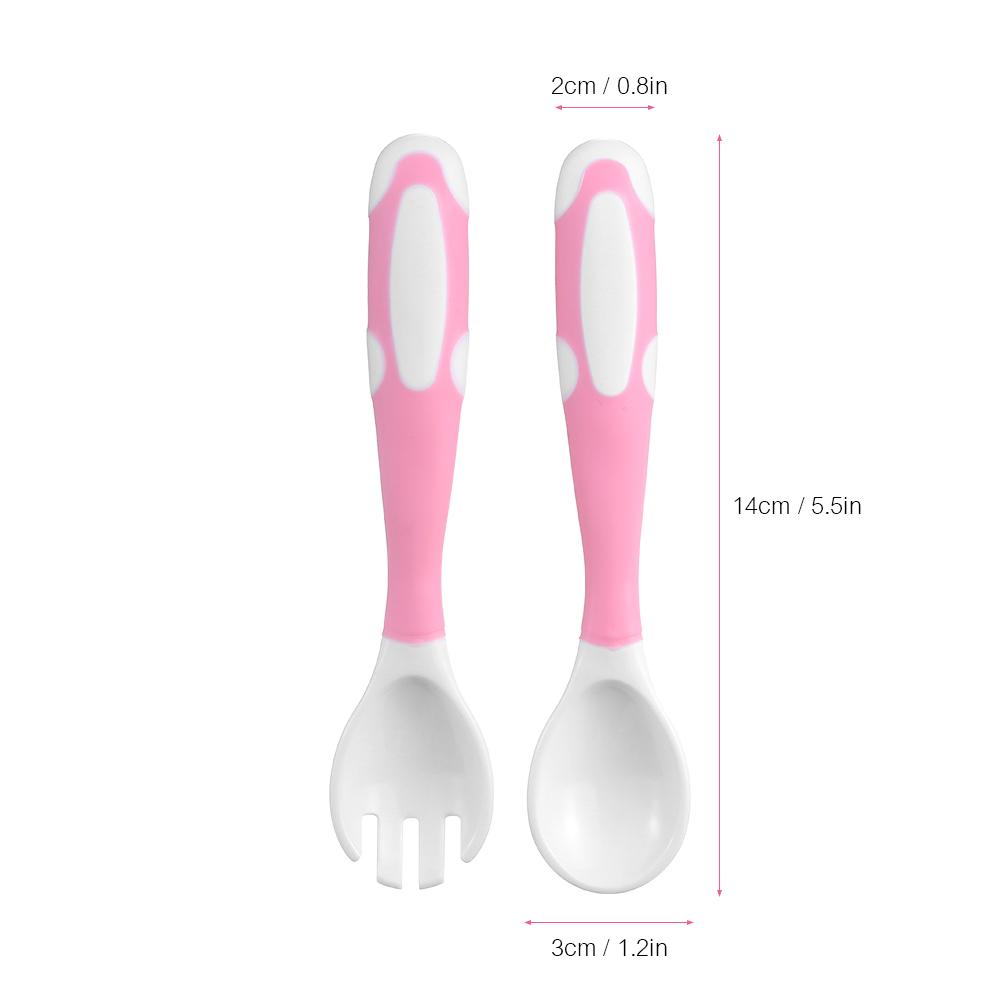 Baby Spoon and Fork Set Travel Case Bendable & Non-Slip Handle Baby Training Spoon with Storage Box Portable Baby Tableware for Babies Infants Toddler