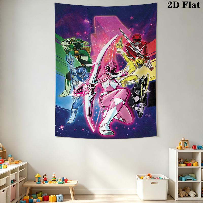 Power Rangers Ultimate Teamup Tapestry Wallmounted Background Cloth Soft Atmospheric Background Cloth Work Of Art