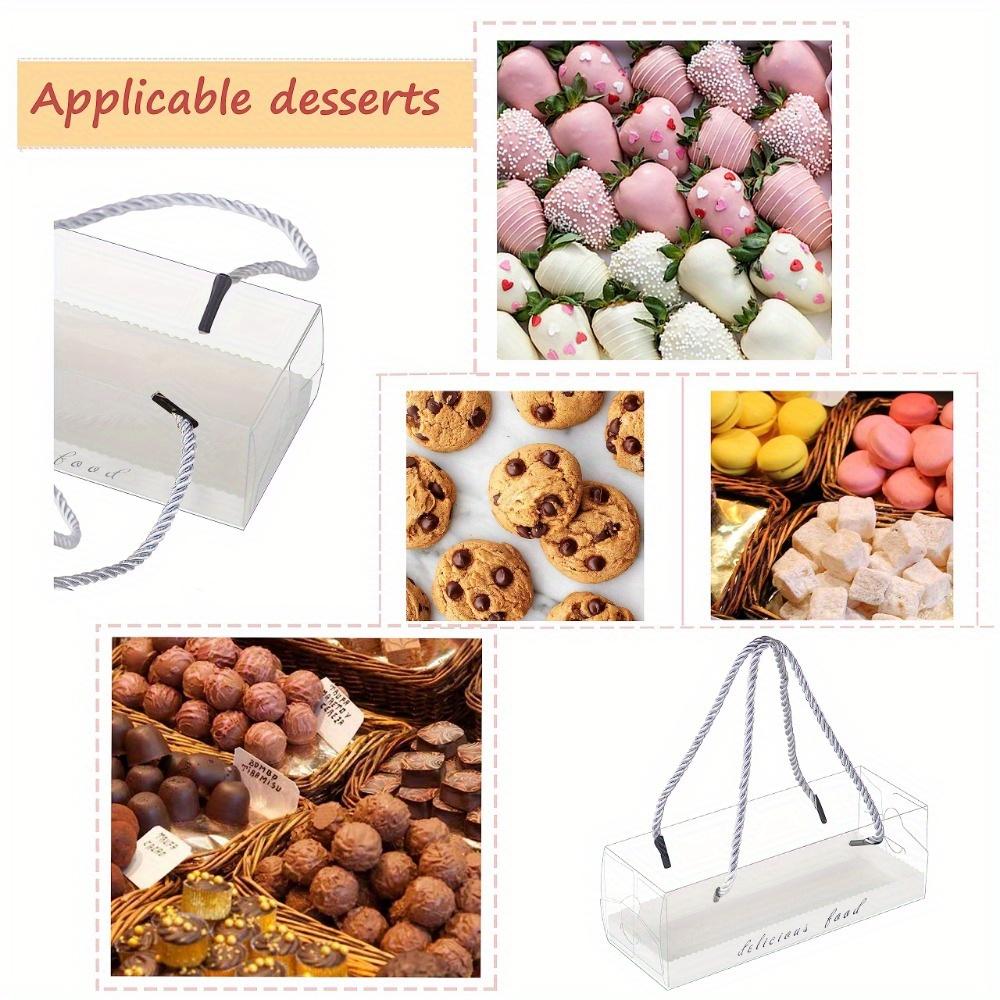 10pcs Macaron Boxes Chocolate Truffle Boxes Fully Transparent Window Baking Box Clear Covered Strawberries Boxes Cookies Boxes Bakery Box with Window