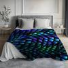 1pc Tri-Color Dragon Scale Print Flannel Throw Blanket - Soft Warm & Cozy for Couch Bed Office and Travel - Versatile