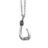 [ZIYMU] Necklace, Fish Hook Pendant, Curb Chain, Stainless Steel, Men's, 50cm, Silver Zm-p-071