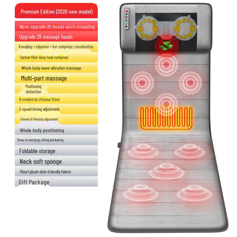 Electric Full-Body Heating Massage Mat for Cervical and Lumbar Support