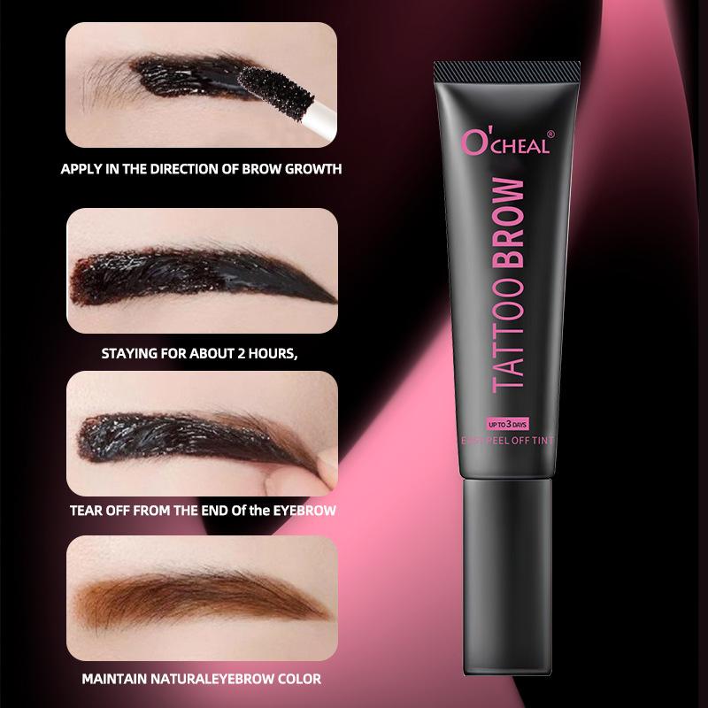 Peel-off Eyebrow Glue, Peel-off Quick Eyebrow Dyeing Eyebrow Cream, Long-lasting, Makeup-proof, Sweat-proof, Waterproof and Easy To Color
