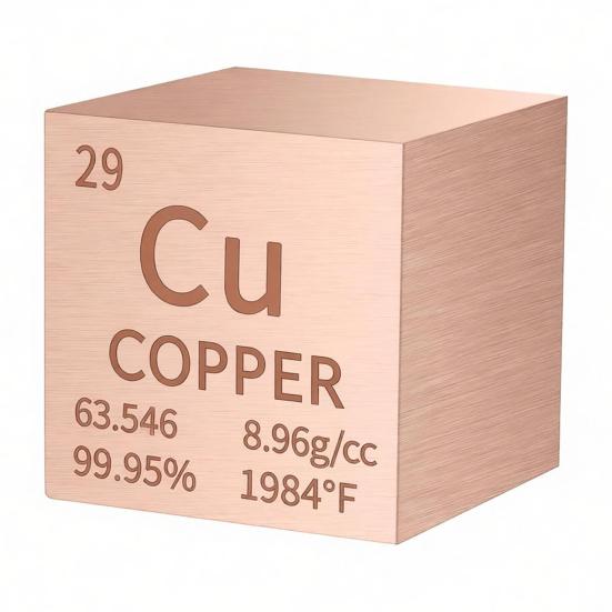 2  99.95% Pure Copper Cube High Density Engraved Metal Element Cube for Collection DIY Students Teacher Science Lover Gifts
