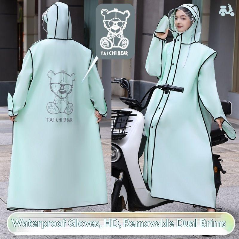 Unisex Einteiler Ganzkörper Anti-Sturm Regenponcho - Dicke Regenjacke für Elektroroller und Motorradfahren