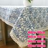 Retro Blue and White Porcelain Table Cloth Lace Rectangular Chinese Style Cotton Print Dinning Table