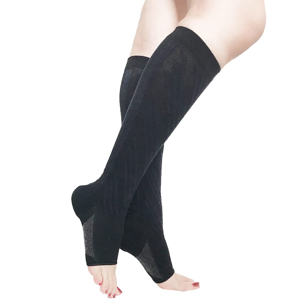 

Made in truly amazing compression S compression no open toe [kokoromeika] Japan, socks, series, women s socks, toes, (L) чёрный