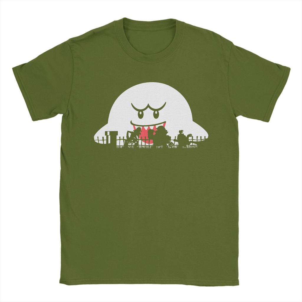 Mens Super Marios Boo Trick Or Treat Halloween Silhouette T Shirt 100 Cotton Tops O Neck Tee Shirt New Arrival TShirt