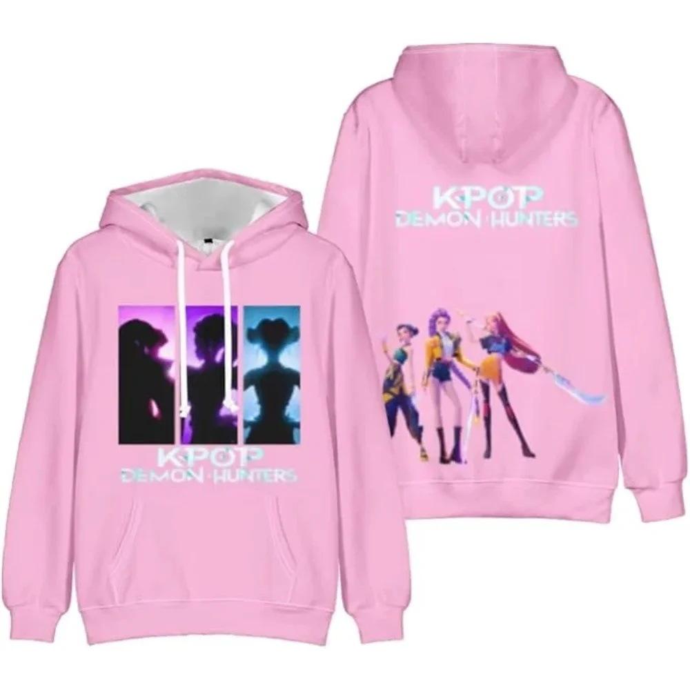 Felpa con Cappuccio KPop Cacciatori di Demoni Harajuku Pullover Top Donna Uomo Felpe Nuovo Film Stampato Manica Lunga Moda Femminile Streetwear 8 Colori
