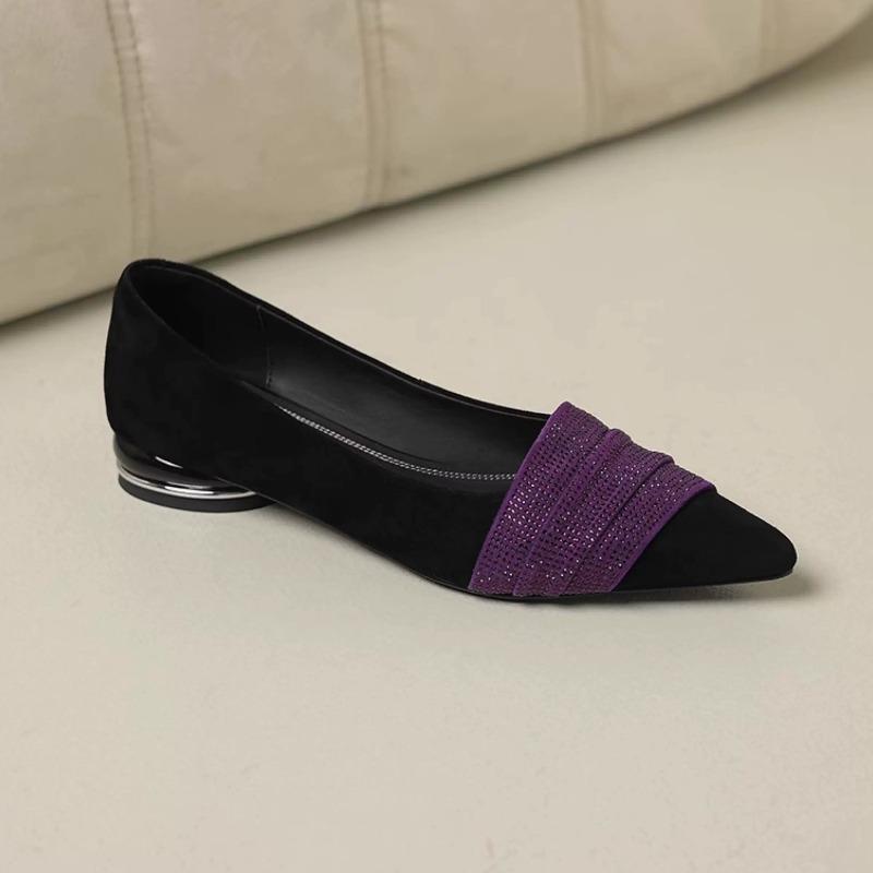 Fashion 2025 Fashion Spring and Autumn Shallow Mouth Comfort Rhinestone Temperament Pointed Toe Soft Sole Women's High Quality Shoes