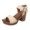Sandals Women Comfortable Arch Support Women'S Simple Strap Thick Heel Round Head Comfortable Casual Open Toe Zapatos De Mujer