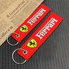 Hochwertiges zweiseitiges Stickerei-Logo Schlüsselanhänger Anhänger Dekoration Zubehör für Ferrari Roma 488 Portofino F8 Roma Spider SF90