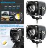 2 stücke Universal Motorrad LED Scheinwerfer Scheinwerfer Nebel Licht 20W 5000 Lms LED Scheinwerfer Dual Farbe Weiß Gelb
