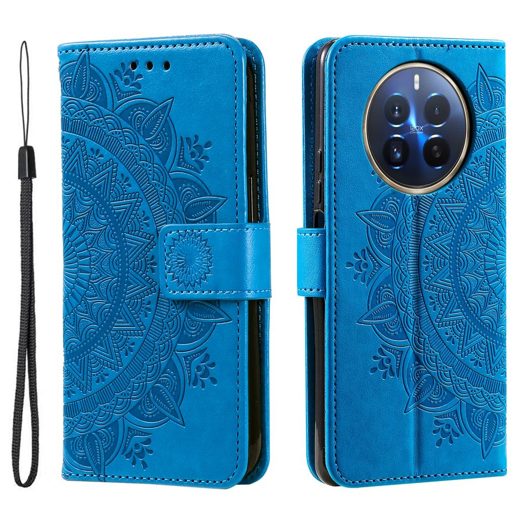 For Realme 12 Pro 5G/12 Pro+ 5G Case Imprinted Full Protection Leather Wallet Phone Cover with Strap