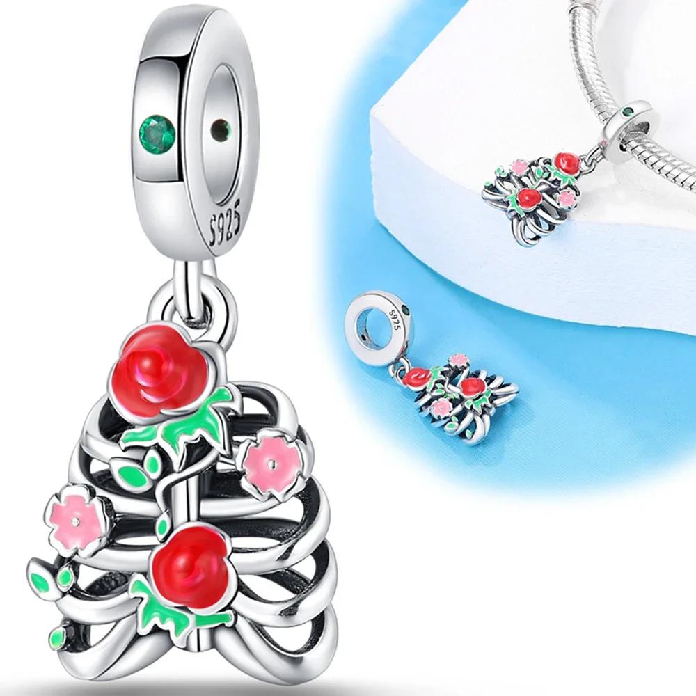 Copper Halloween Series Luminous Pumpkin Blood Devil Charm For Women Original Bracelet Diy Jewelry Making Gift