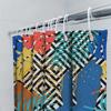 Modern Shower Curtain With Monstera Plant Print Bold Colors For Bathroom Decor Unique Wall Hanging Home Dcor Accessories