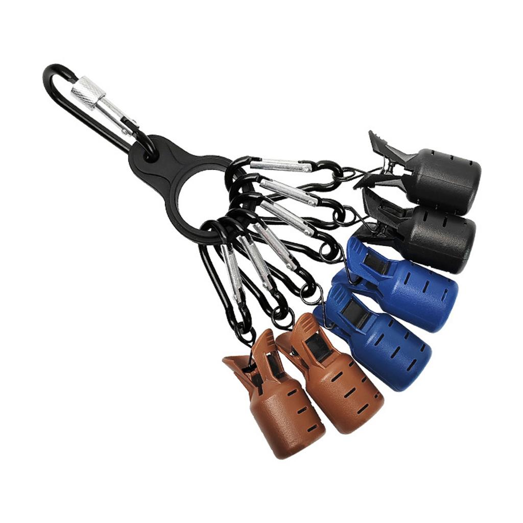 6Pcs/Set Squid Jig Bait Protector Fishing Hook Cover with Carabiner Fishing Lure Protective Caps Fishing Hook Bonnets