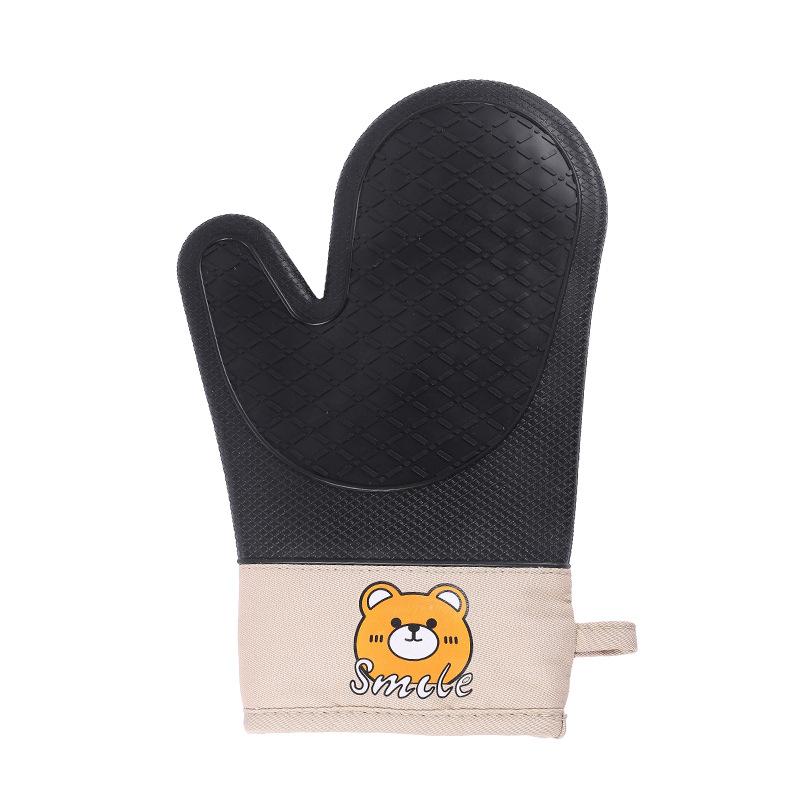 Single Oven Mitts Nordic Style Silicone Gloves Thickened Insulation Gloves Anti Slip Anti Scald Oven Gloves Kitchen Baking Tools