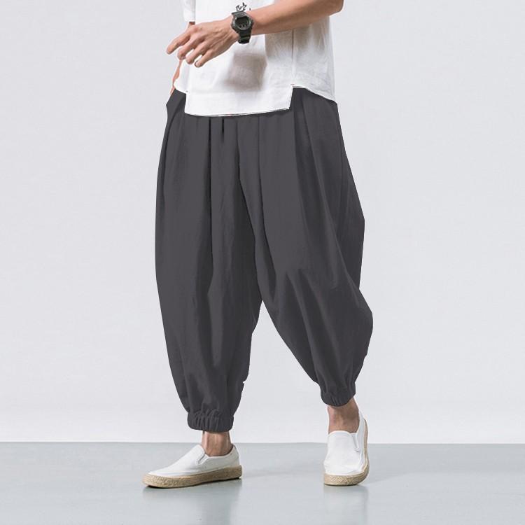 Pantaloni casual largi pentru bărbați, cu aspect uzat, pantaloni casual largi pentru bărbați